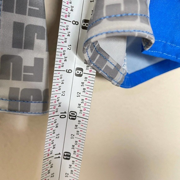 Fuji 30 Mens Blue Flat Front Medium Wash Inverted Fight Board Shorts - Picture 6 of 7